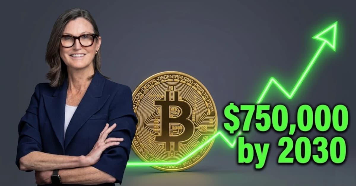 Cathie Wood Reitera Previsão: ARK Invest Estima Bitcoin a US$ 750.000 até 2030