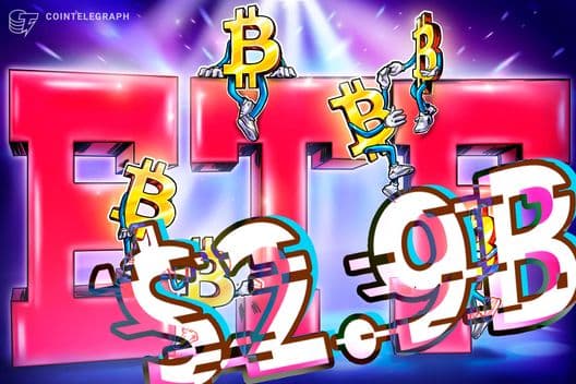 Saídas de ETFs de Bitcoin atingem US$ 2,9 bilhões com preço do BTC em mínima de 2026